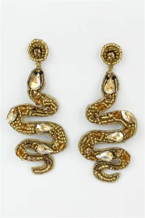 Beaded Snake Drop Earrings