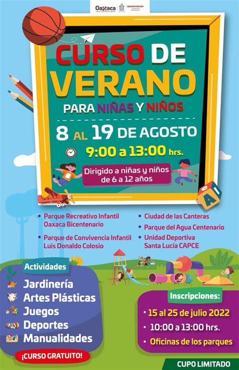 Cursos De Verano Para Ni As Y Ni Os En Los Parques De Oaxaca Oaxaca Hoy