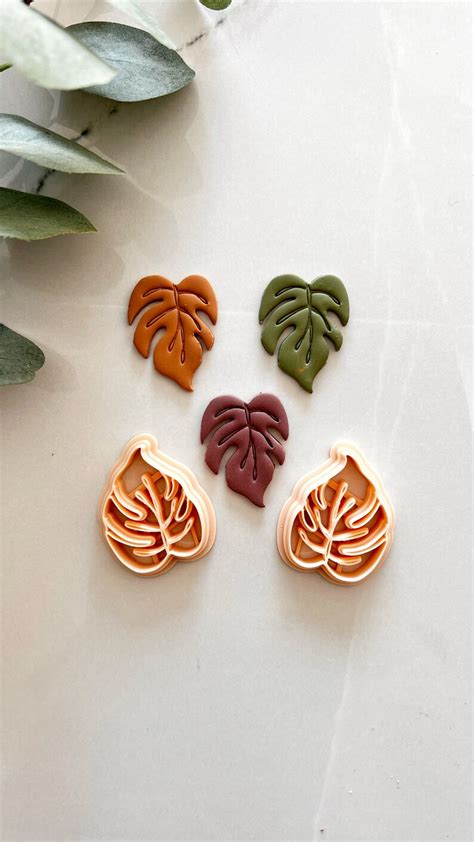 Thick Monstera Polymer Clay Cutter Cutter Set Embossing Etsy