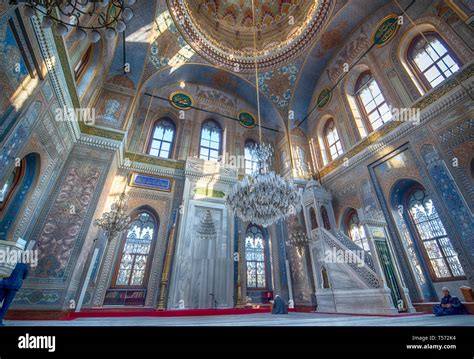 Istanbul Turkey Interior Of Pertevniyal Valide Sultan Mosque Aksaray