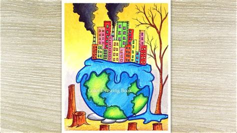 How to draw Stop Pollution Save Earth, Environment day poster drawing ...