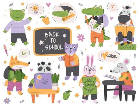 11 Animals Go Office School Stock Vectors And Vector Art Shutterstock