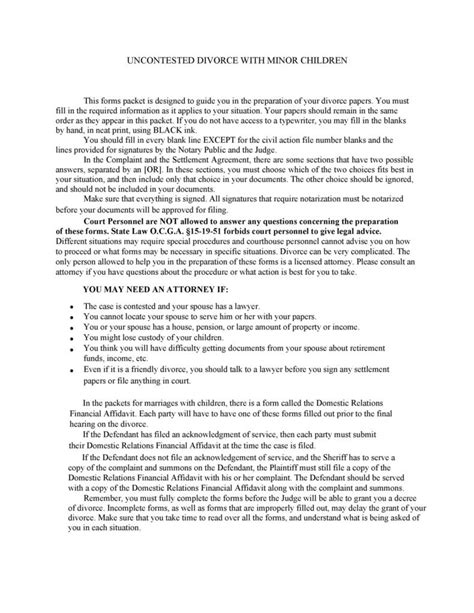 42 Printable Divorce Agreement Templates Word