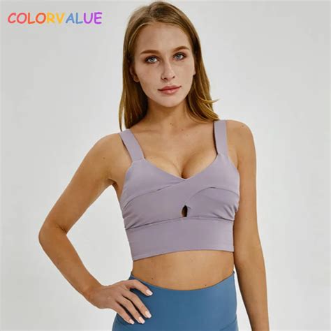 Colorvalue Pro Shockproof Gym Sports Bras Crop Top Women Sexy Widen