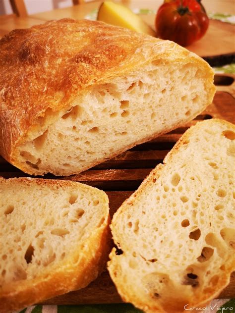 Pan Chapata Casero Ciabatta Con Masa Madre Caracol Viajero