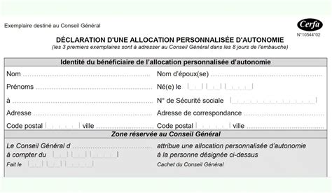 Cerfa Allocation Personnalis E D Autonomie Apa