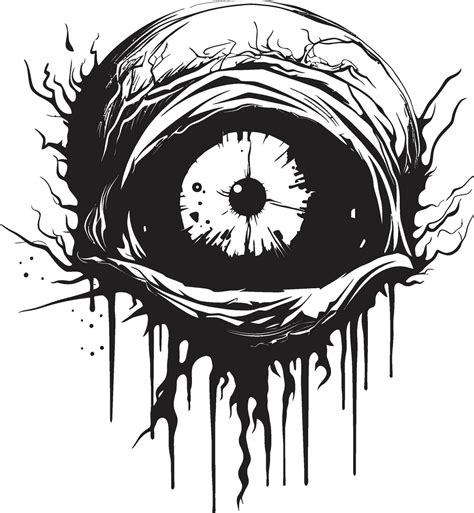 Menacing Unearthly Eye Creepy Black Icon Haunted Zombie Look Vector