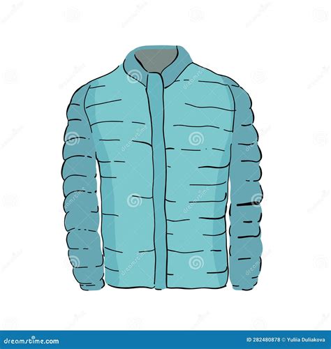 Men Classic Bomber Jacket Isolated On White Background Hand Drawing