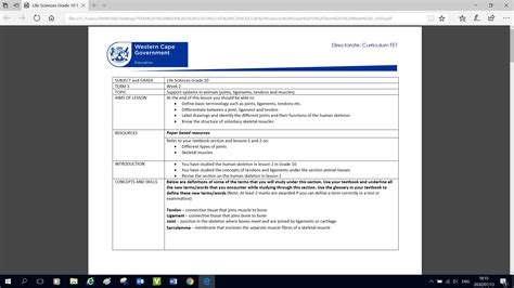 Gr 10 T3 W2 Life Sciences Wced Eportal