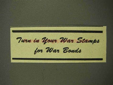 Bi0952 1944 Wwii War Bonds Ad Trade In Your War Stamps War Bonds