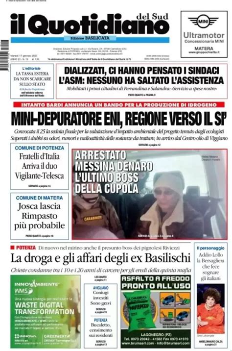 The Front Page Of An Italian Newspaper