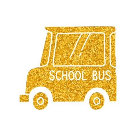 Premium Vector | School bus drawing in gold color style