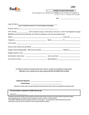 Fedex Application Form Fill Online Printable Fillable Blank