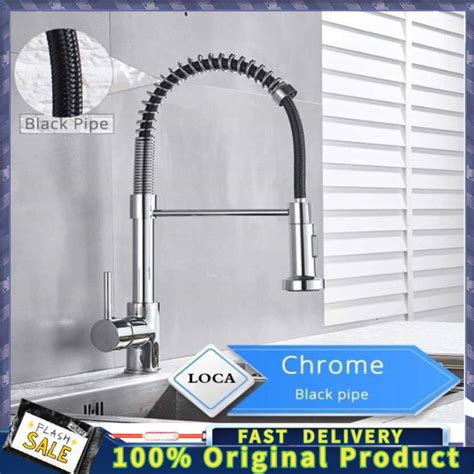 Matte Black Kitchen Faucet Deck Mounted Mixer Tap Degree Rotation Stream Nozzle Kitchen Hot