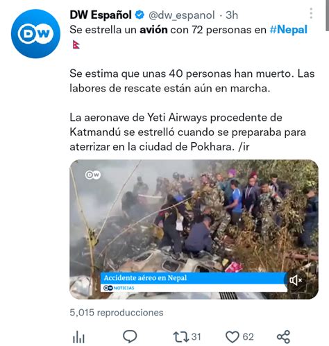 Se Estrella Avi N Nepal Se Reportan Al Menos Muertos