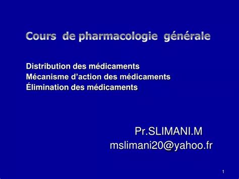 Ppt Distribution Des M Dicaments M Canisme Daction Des M Dicaments