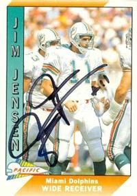 Jim Jensen autographed Football Card (Miami Dolphins) 1991 Pacific #281