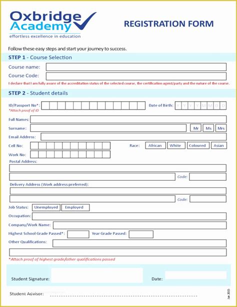 Registration Form Template Word Free