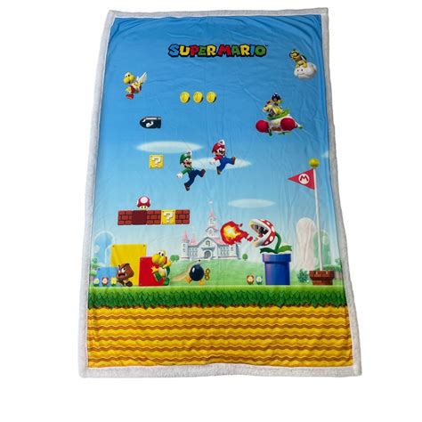 Homadict Plaid Sherpa X Cm Super Mario Platform Game