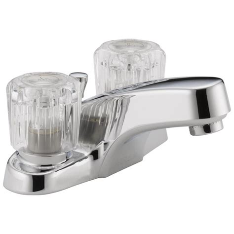 Peerless Chrome 2 Handle 4 In Centerset Watersense Bathroom Sink Faucet With Drain At