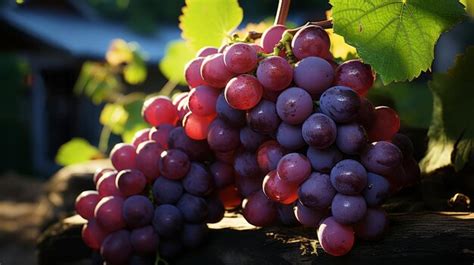 Racimo De Uvas En El Jard N Uvas Moradas Ia Generativa Foto Premium