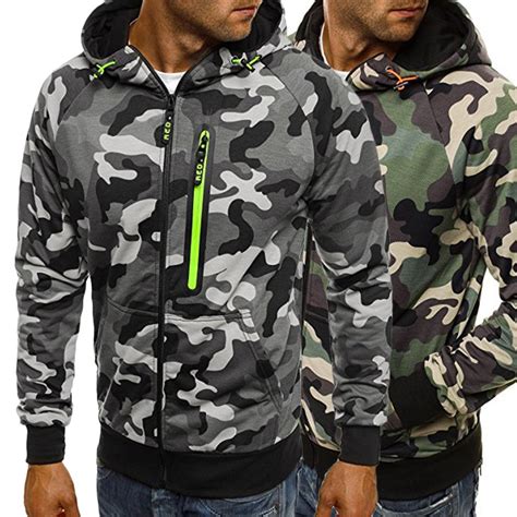 Autumn Camouflage Hoodies Men Military Style Fleece Hooded Coat Casual