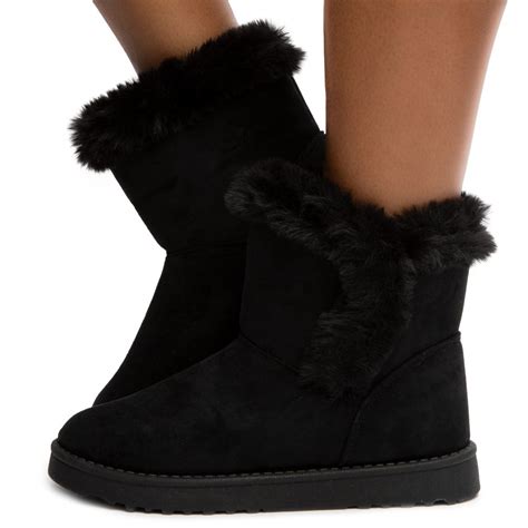 Shiekh Ariana Faux Fur Booties Ariana Black Shiekh