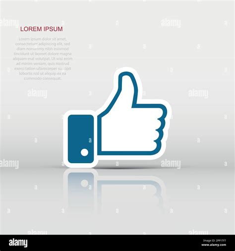 Vector Like Icon In Flat Style Thumb Up Sign Illustration Pictogram