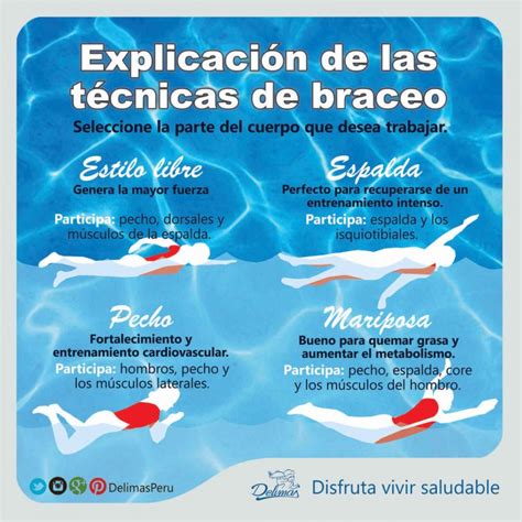 Estilos de Natación Técnica braceo Crol pecho espalda mariposa