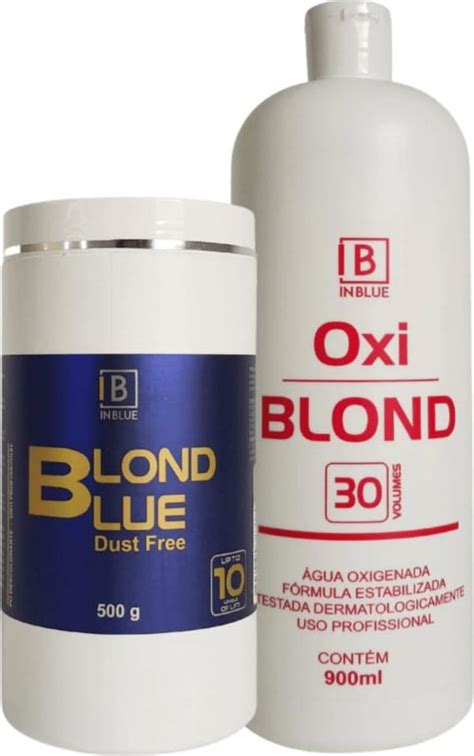 Kit Pó Descolorante Inblue Ultra Premium Blue Ox 30 Volumes 900ml