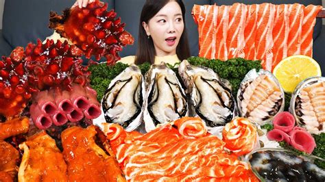 해물 특집 🌊 연어 해삼 굴 전복 개불 먹방 Seafood Salmon Sea Cucumber Sea Squirt Oyster