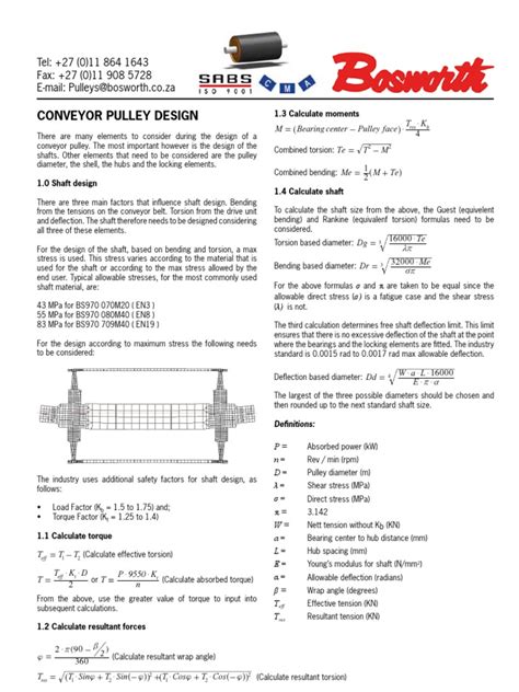 Conveyor Pulley Design | PDF | Belt (Mechanical) | Bending