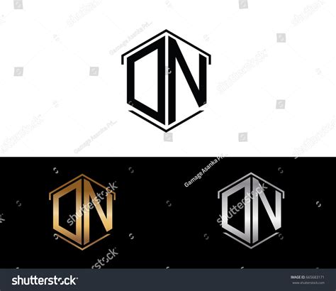 Dn Letters Linked Hexagon Shape Logo Stock Vector Royalty Free