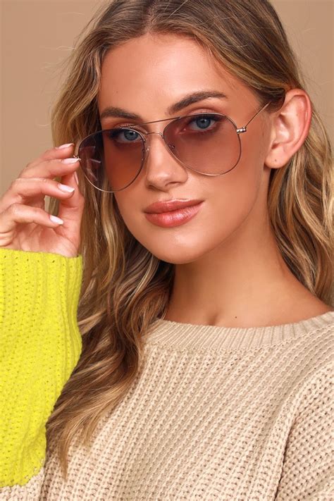 Chic Gold Sunglasses Aviator Sunglasses Oversized Sunglasses Lulus