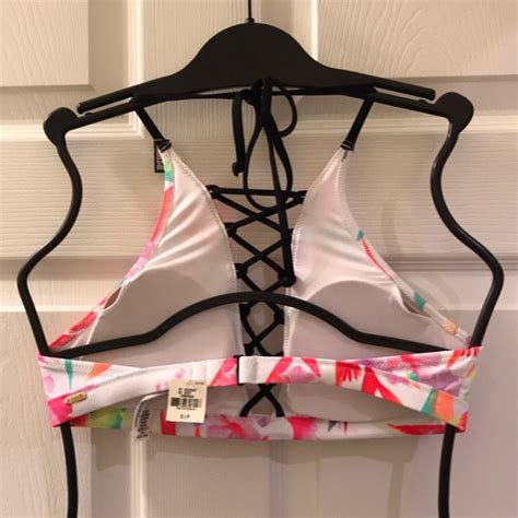 Pink Victoria S Secret Swim Top Only Victorias Secret Pink Bikini High Neck Poshmark