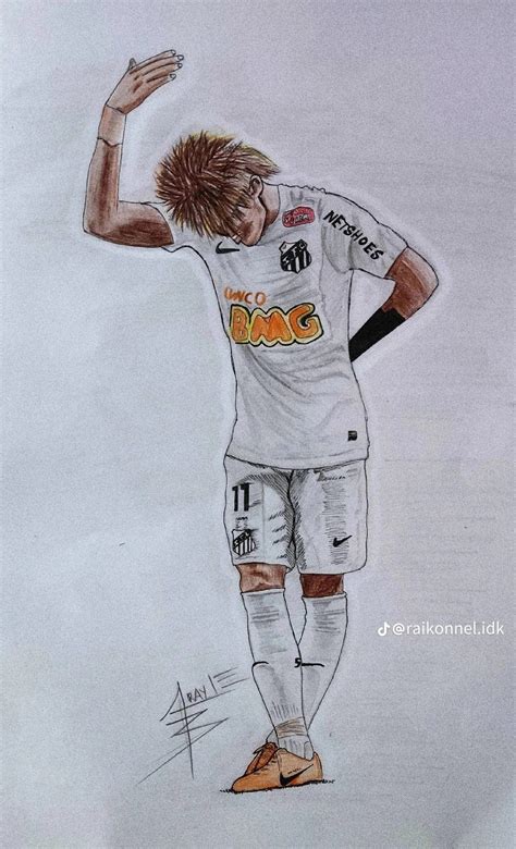 Neymar Jr Dibu Dibujito Ilustraci N De Samurai Dibujos De Futbol