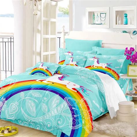 Colorful Rainbow Unicorn Bedding Set Unilovers