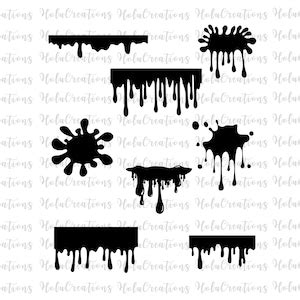 Dripping Borders Svg Bundle Dripping Svg Drip Svg Etsy