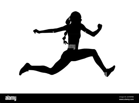 Women Athlete Jumper Triple Jump Black Silhouette Stock Photo Alamy