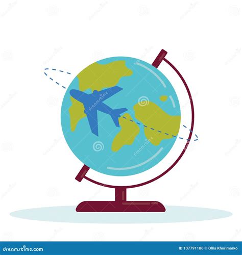 Planet Earth Plane Vector Stock Vector Illustration Of Blue