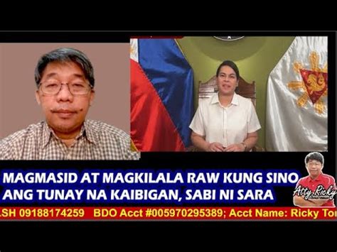 Magmasid At Magkilala Raw Kung Sino Ang Tunay Na Kaibigan Sabi Ni Sara