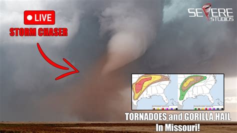 Live Storm Chaser Tornadoes And Gorilla Hail In Missouri Youtube