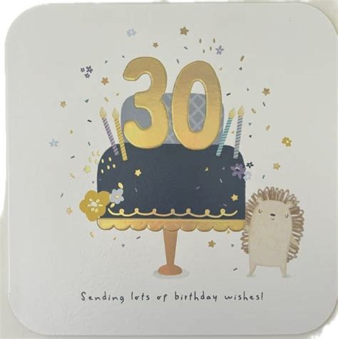 Kartka Urodzinowa 30 Sending Lots Of Birthday Wishes Tort I Jeż Cardfactory Inna Marka