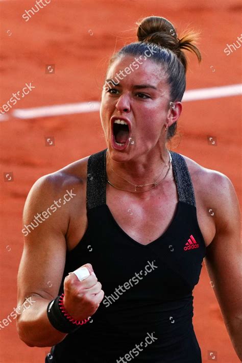 Maria Sakkari Celebrates Winning Second Set Editorial Stock Photo ...