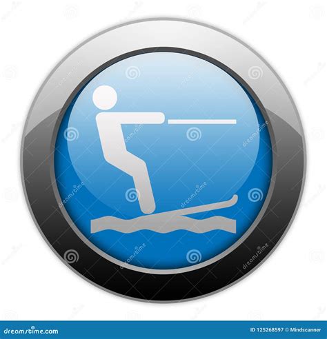 Icon Button Pictogram Water Skiing Stock Illustration Illustration