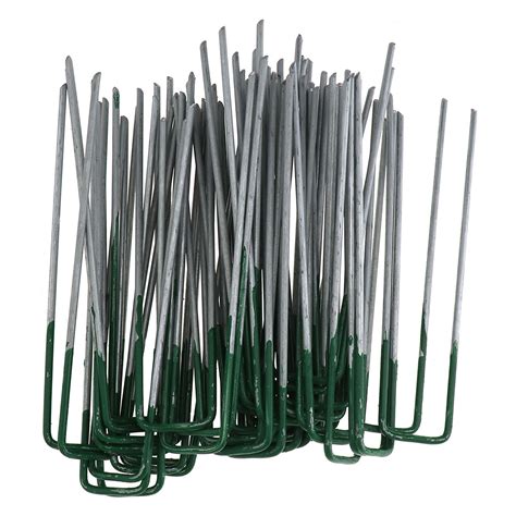 50x Half Green U Shape Pegs Staples Artificial Grass Turf Pins