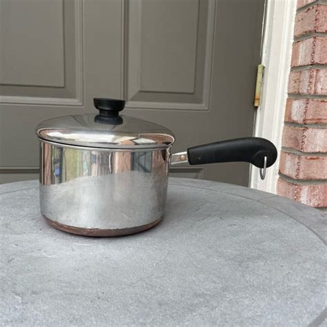 Vintage Revere Ware Copper Bottom Quart Saucepan Etsy