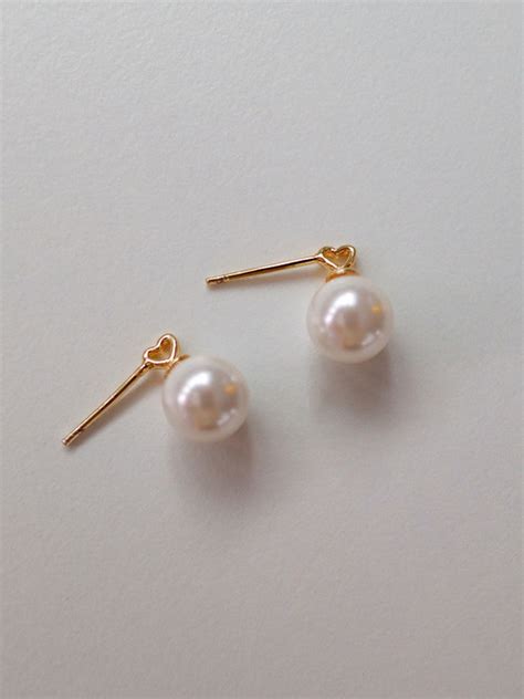 오블라 OVLA PEARL STUD EARRING HEART 위시버킷