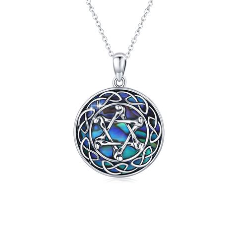 CUOKA MIRACLE Abalone Shell Pendant Hexagram Necklace 925 Sterling