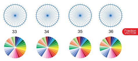 Fraction Pie Clip Art For Education On White Background Vector